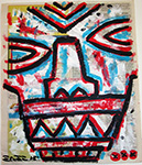 untitled (acrylic & collage on Korean newsprint)